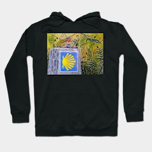 Camino Trail Marker Bird Hoodie